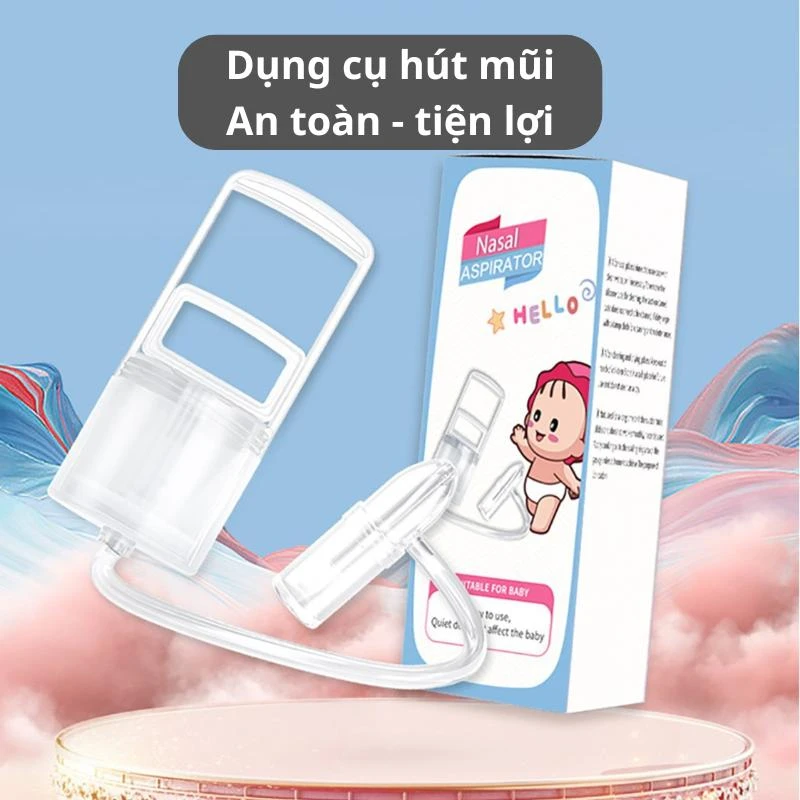 Dụng cụ hút mũi kéo tay NASAL thế hệ mới, hàng chính hãng, chất liệu nhựa nguyên sinh, lực hút mạnh, an toàn cho bé