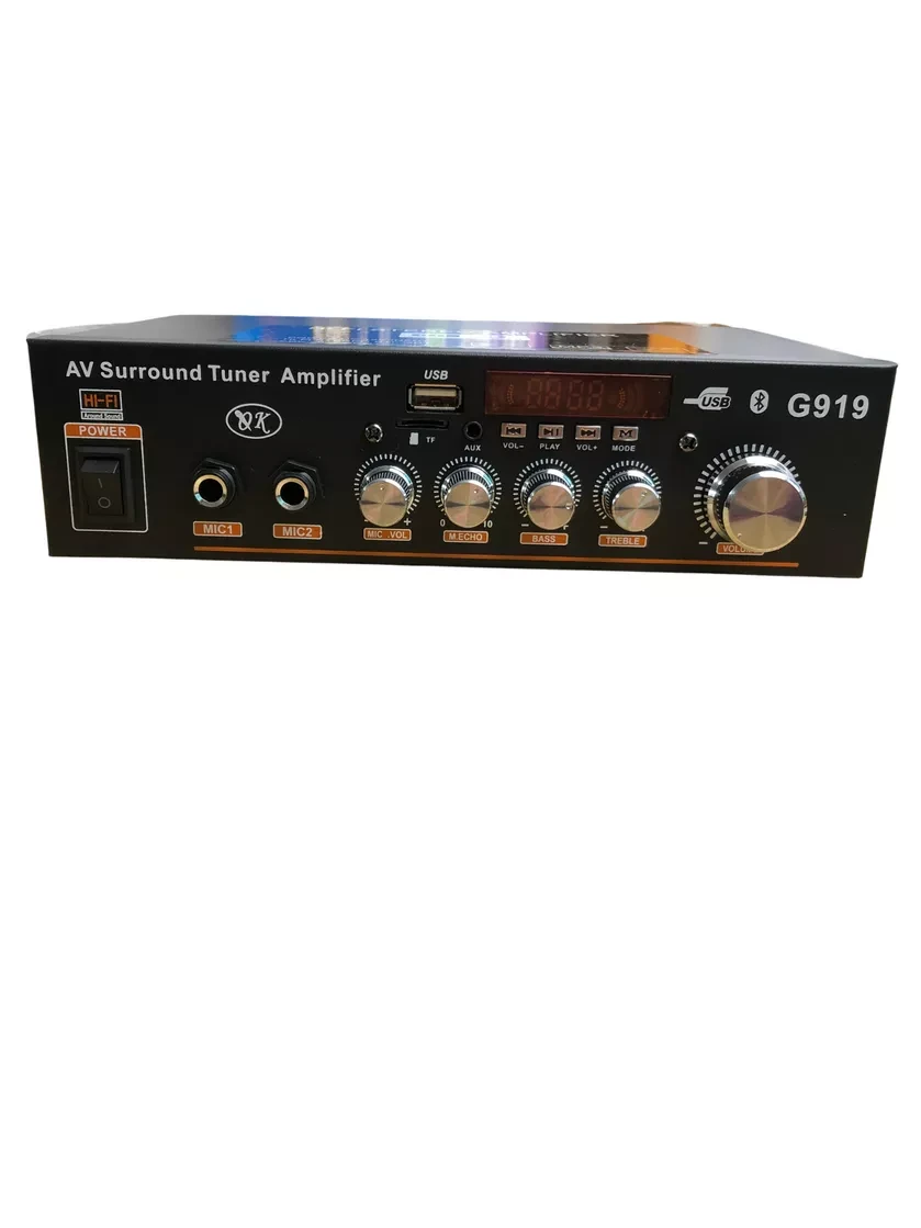 Mạch G919 100W — Khuếch Đại 2.0, Karaoke 2 Micro, Bluetooth 5.0, Vỏ Kim Loại