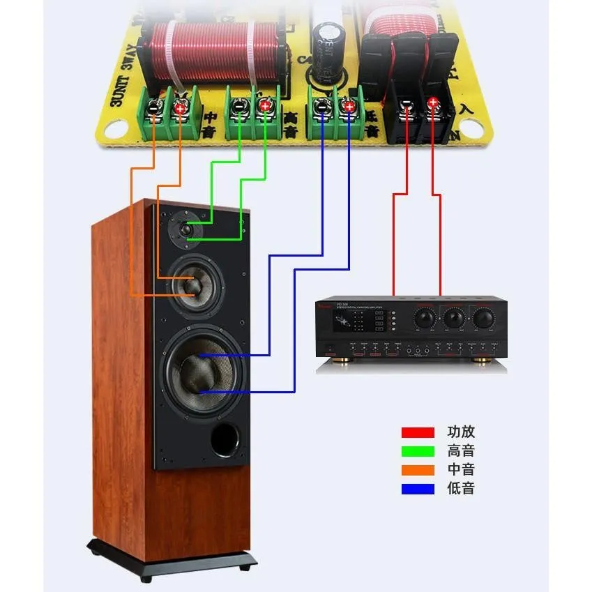 WEAH3007 mạch phân tần 3 đường tiếng cho loa công suất 300w cho loa bass treble mid bass 30 -50 không cần hàn