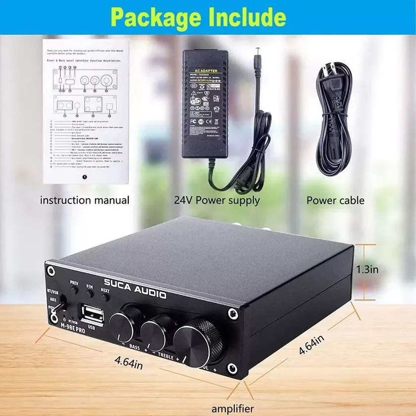 Amply Suca M98E-Pro TDA7498E 160W×2 — Amply HIFI Bluetooth 5.0 Cao Cấp