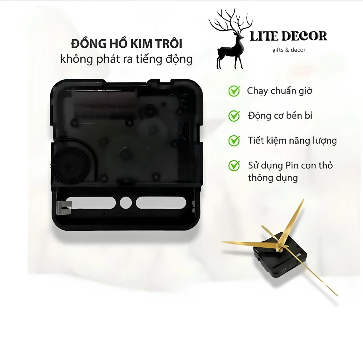 Đồng hồ treo tường hươu tài lộc có đèn LED trang trí nhà cửa, nhà tắm nhà bếp, spa, thẩm mỹ, tiệm nail,  làm quà tặng tân gia decor phòng
