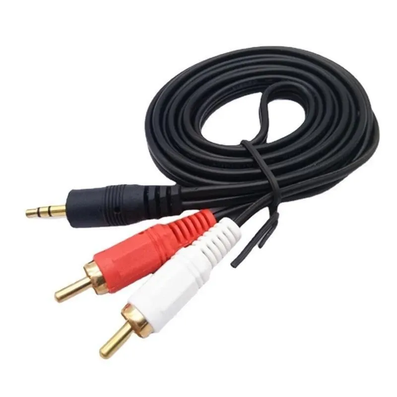 Dây cáp bông Sen AUX ra 2 Đầu AV - Dây cáp loa 1 ra 2 từ đầu 3.5mm to AV to RCA