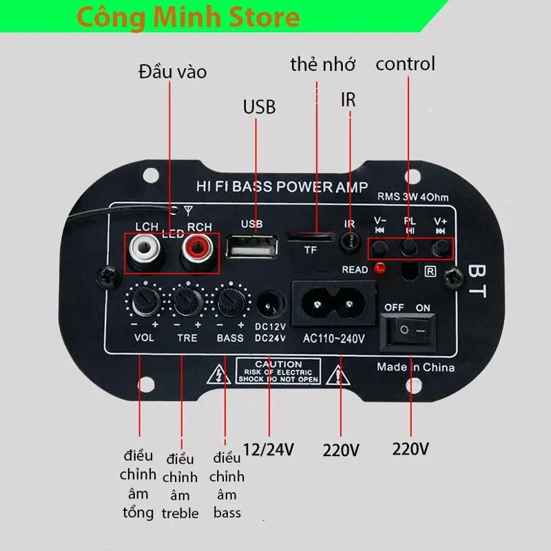 ZY-05 Bo mạch tích hợp loa bluetooth 5.0 nghe nhạc HIFI chuyên dùng đóng loa công suất trung bình nhỏ chỉnh âm thanh chuyên nghiệp Phụ Kiện