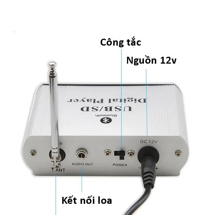 Máy thu bluetooth 5.0 Amly nghe nhạc HIFI không mất dữ liệu giải mã nhạc USB, thẻ nhớ,radio FM
