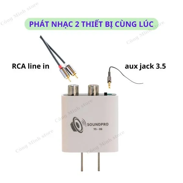 SOUNDPRO YS-06 Bộ thu phát nhạc âm thanh nổi HIFI bluetooth 5.0 phát nhạc 2 thiết bị cùng lúc không sử dụng nguồn khoảng cách xa 20m