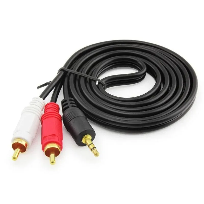 Dây cáp bông Sen AUX ra 2 Đầu AV - Dây cáp loa 1 ra 2 từ đầu 3.5mm to AV to RCA