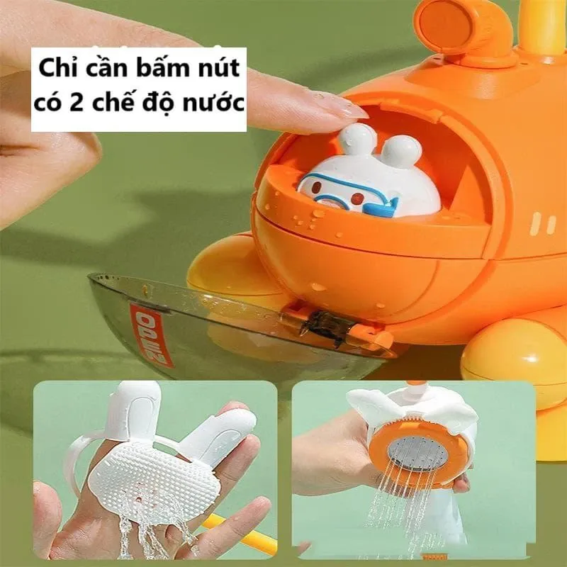 Vòi sen đồ chơi cho bé thỏ tàu ngầm có đủ phụ kiện chất liệu nhựa an toàn ABS
