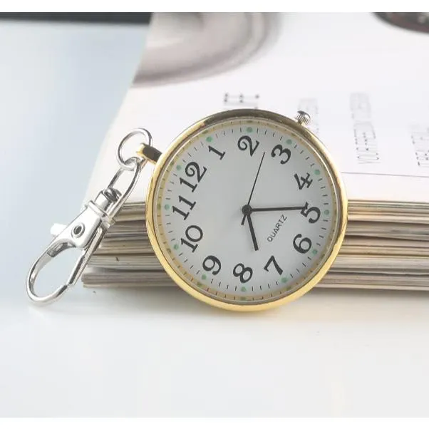 Móc Khóa Đồng Hồ Mini treo cặp xách balo quấn áo thời trang vintage