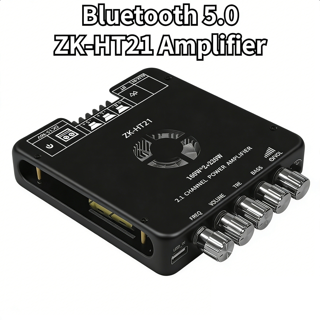 ZK-HT21 Mô-đun bộ khuếch đại công suất kỹ thuật số bluetooth ZK-HT21 2.1 Kênh TDA7498E Loa siêu trầm âm cao và trầm 160W