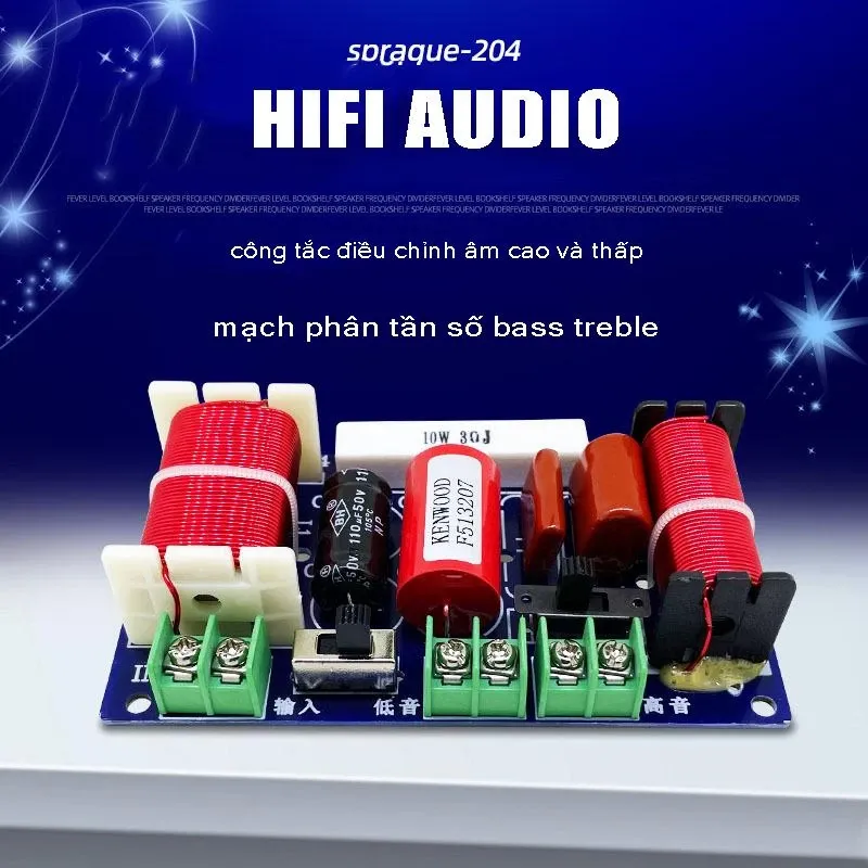 WEAH-204 Mạch phân tần phân tần bass treble âm thanh HIFI công suất 250w có công tắc điều chỉnh âm