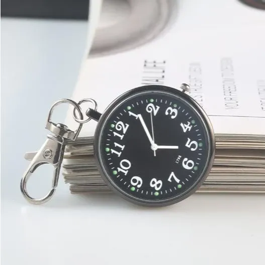 Móc Khóa Đồng Hồ Mini treo cặp xách balo quấn áo thời trang vintage