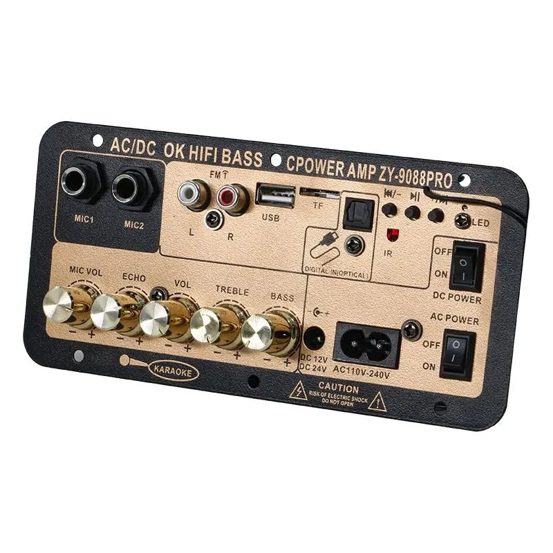 Bo mạch loa karaoke ZY-D9 PRO âm thanh HIFI tích hợp Echo & Reverb karaoke kết nối bluetooth 5.4, optical audio, usb, thẻ nhớ radio FM đủ phụ kiện