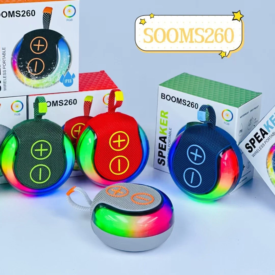 Loa Bluetooth Mini S260 Công Suất 7W Đèn Led RGB Hỗ Trợ Kết Nối USB Thẻ Nhớ RADIO FM Tiện Lợi Âm thanh hay Bass Mạnh pin trâu 1200mah